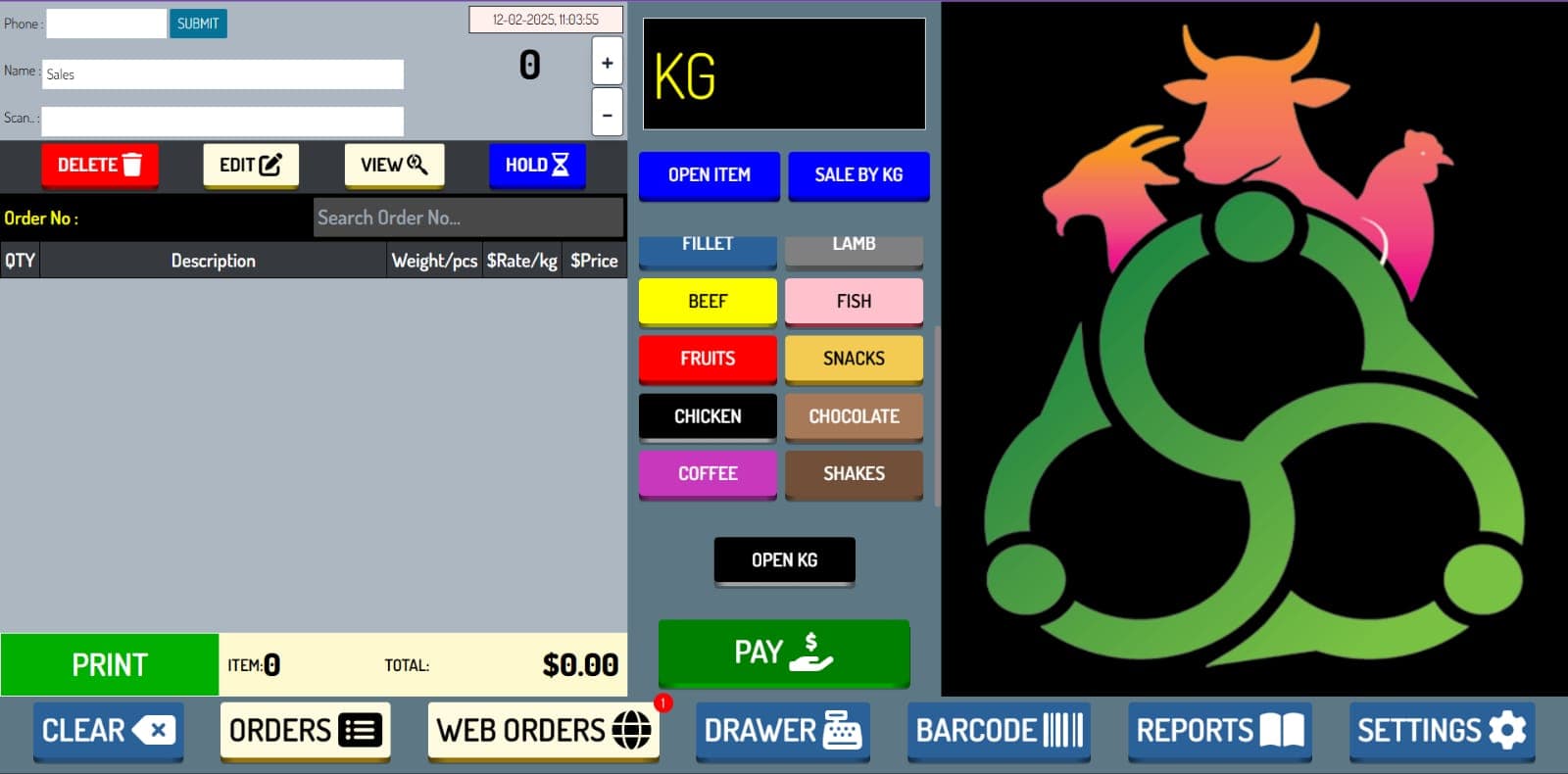 GreenFarm POS - Custom Web project showcasing Custom web application for property listings with